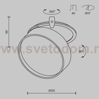 Встраиваемый светильник Maytoni DL024-18W3K-BMG Onda