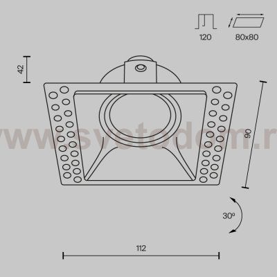 Встраиваемый светильник Maytoni DL042-01-SQ-W Dot