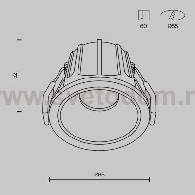 Встраиваемый светильник Maytoni DL043-01-10W3K-RD-W Alfa LED