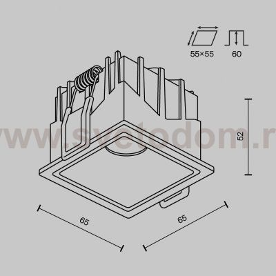 Встраиваемый светильник Maytoni DL043-01-10W3K-SQ-B-1 Alfa LED