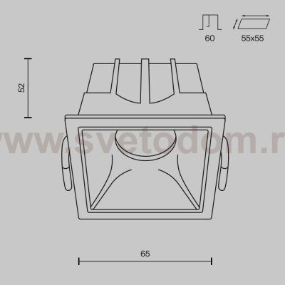 Встраиваемый светильник Maytoni DL043-01-10W4K-D-SQ-WB Alfa LED