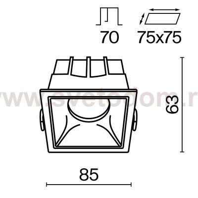 Встраиваемый светильник Maytoni DL043-01-15W3K-D-SQ-WB Alfa LED