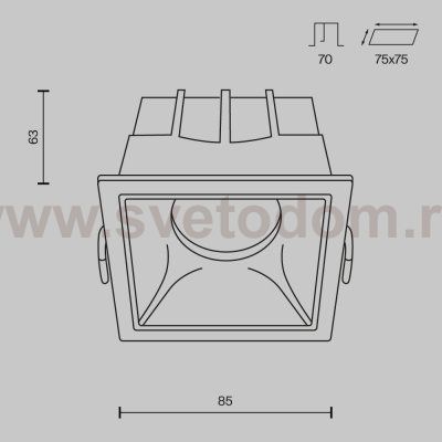 Встраиваемый светильник Maytoni DL043-01-15W3K-D-SQ-W Alfa LED