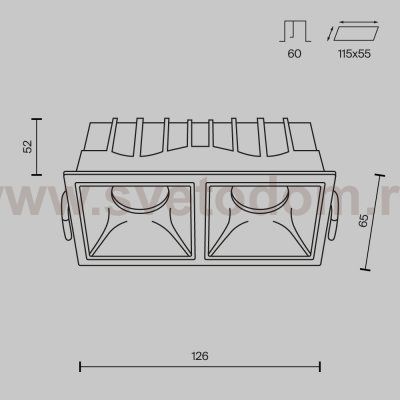 Встраиваемый светильник Maytoni DL043-02-10W3K-SQ-WB Alfa LED