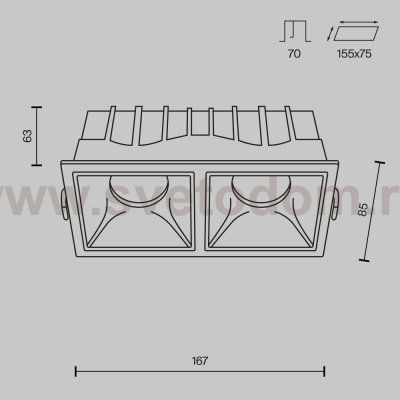 Maytoni DL043-02-15W4K-SQ-WB Alfa LED