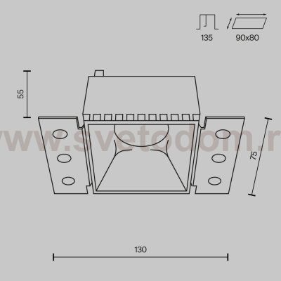 Встраиваемый светильник Maytoni DL051-01-GU10-SQ-WS Share