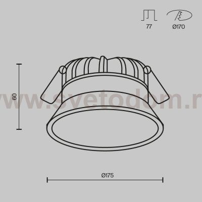 Встраиваемый светильник Maytoni DL055-24W3-4-6K-W Okno