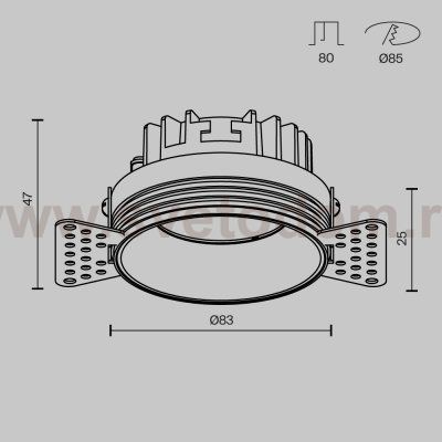 Встраиваемый светильник Technical DL055-8W3-4-6K-TRS-B