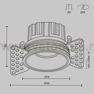 Встраиваемый светильник Maytoni DL058-12W2.7K-TRS-B Round