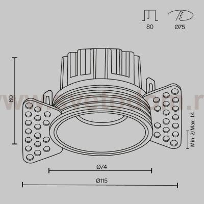Встраиваемый светильник Maytoni DL058-12W4K-TRS-B Round