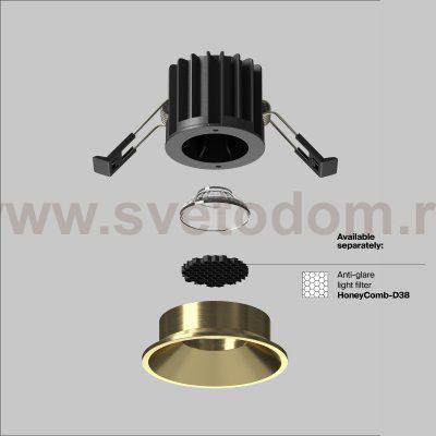 Встраиваемый светильник Maytoni DL058-7W3K-BS Round