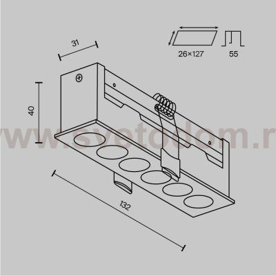 Встраиваемый светильник Technical DL065-12W3-6K-B