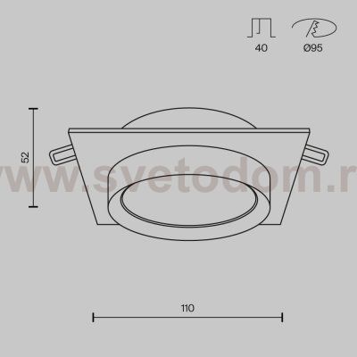 Встраиваемый светильник Maytoni DL086-GX53-SQ-WB Hoop