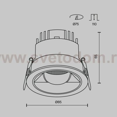 Встраиваемый светильник Technical DL100-12W2.7-3-4K-RD-B