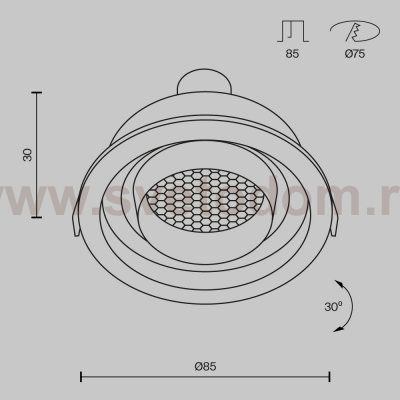 Встраиваемый светильник Technical DL113-GU10-01-RD-B
