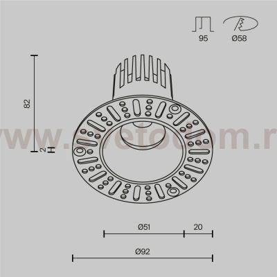 Встраиваемый светильник Technical DL124-10W-4K-TRS-W