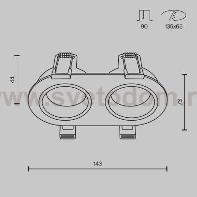 Встраиваемый светильник Technical DL126-02-GU10-W