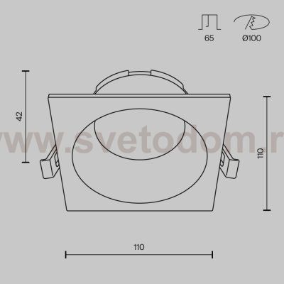 Встраиваемый светильник Technical DL126-GX53-SQ-B