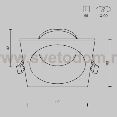 Встраиваемый светильник Technical DL126-GX53-SQ-W