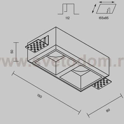 Встраиваемый светильник Technical DL131-GU10-02-W