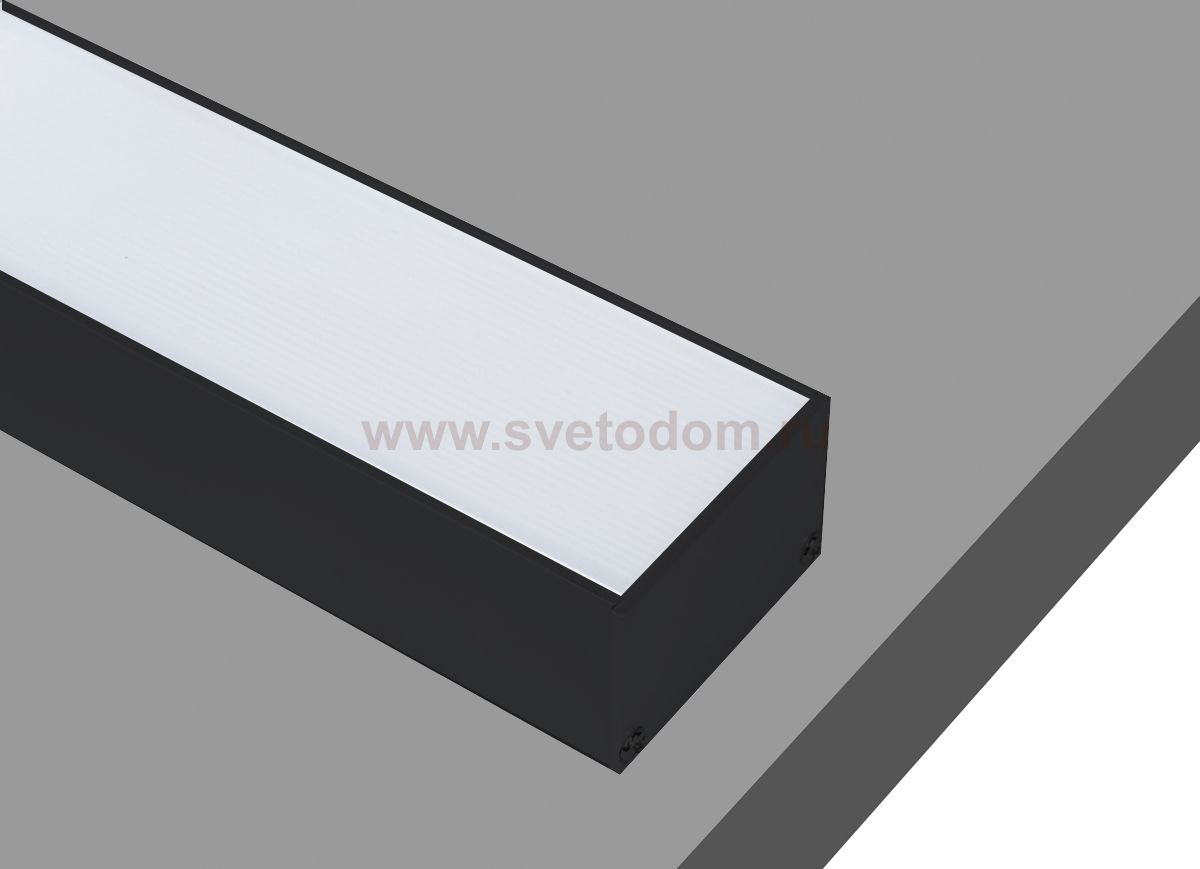 Donolux накладной алюминиевый профиль, 2 метра, габариты в сборе: 50х35х2000 мм. Черный матовый, RAL9005 