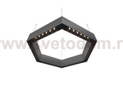 Donolux Led св-к накладной, 36W, 500х433мм, H71,5мм, 2560Lm, 48°, 3000К, IP20, корпус алюминий, черные модули, черный декор,  блок питания AC/DC 24V в комплекте
