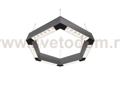 Donolux Led св-к накладной, 36W, 500х433мм, H71,5мм, 2560Lm, 48°, 3000К, IP20, корпус алюминий, белые модули, черный декор,  блок питания AC/DC 24V в комплекте