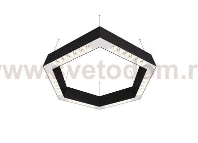 Donolux Led св-к накладной, 36W, 500х433мм, H71,5мм, 2700Lm, 34°, 3000К, IP20, корпус черный, белые модули, белый декор,  блок питания AC/DC 24V в комплекте