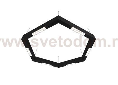 Donolux Led св-к накладной, 36W, 900х780мм, H71,5мм, 2200Lm, 34°, 3000К, IP20, корпус черный, белые модули, черный декор,  блок питания AC/DC 24V в комплекте