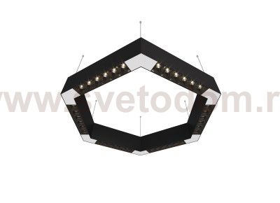 Donolux Led св-к накладной, 36W, 500х433мм, H71,5мм, 2560Lm, 48°, 3000К, IP20, корпус черный, черные модули, белый декор,  блок питания AC/DC 24V в комплекте