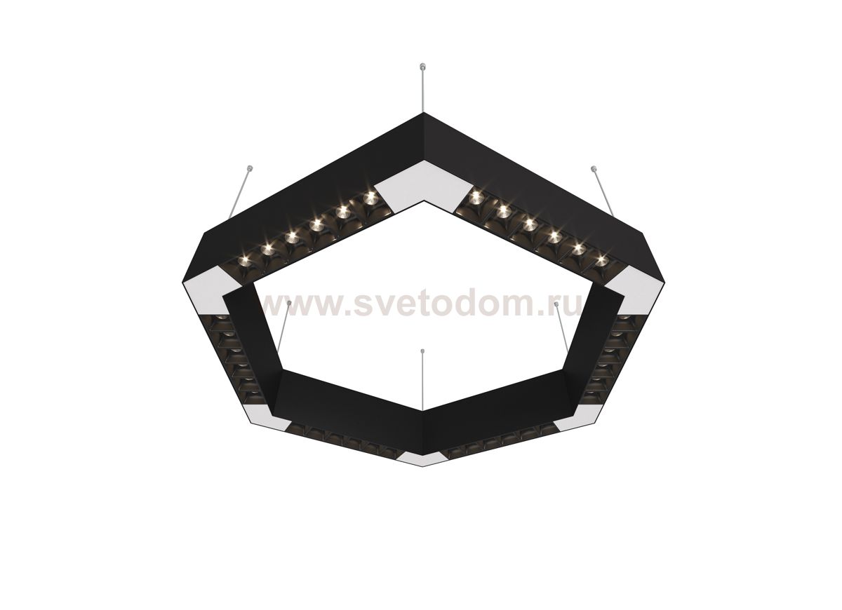 Donolux Led св-к накладной, 36W, 500х433мм, H71,5мм, 2560Lm, 48°, 3000К, IP20, корпус черный, черные модули, белый декор,  блок питания AC/DC 24V в комплекте