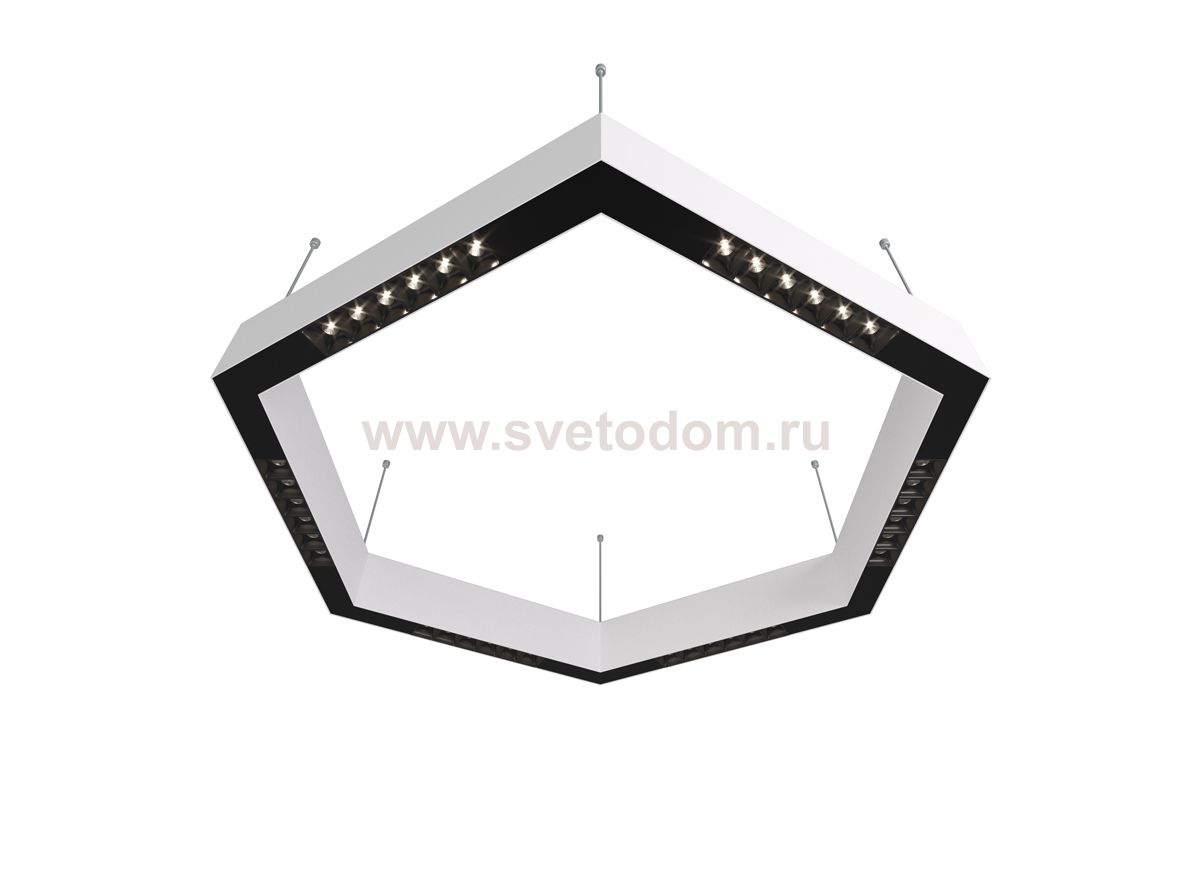 Donolux Led св-к накладной, 36W, 700х606мм, H71,5мм, 2590Lm, 34°, 3000К, IP20, корпус белый, черные модули, черный декор,  блок питания AC/DC 24V в комплекте