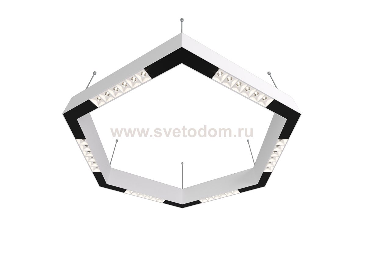 Donolux Led св-к накладной, 36W, 700х606мм, H71,5мм, 2590Lm, 34°, 3000К, IP20, корпус белый, белые модули, черный декор,  блок питания AC/DC 24V в комплекте