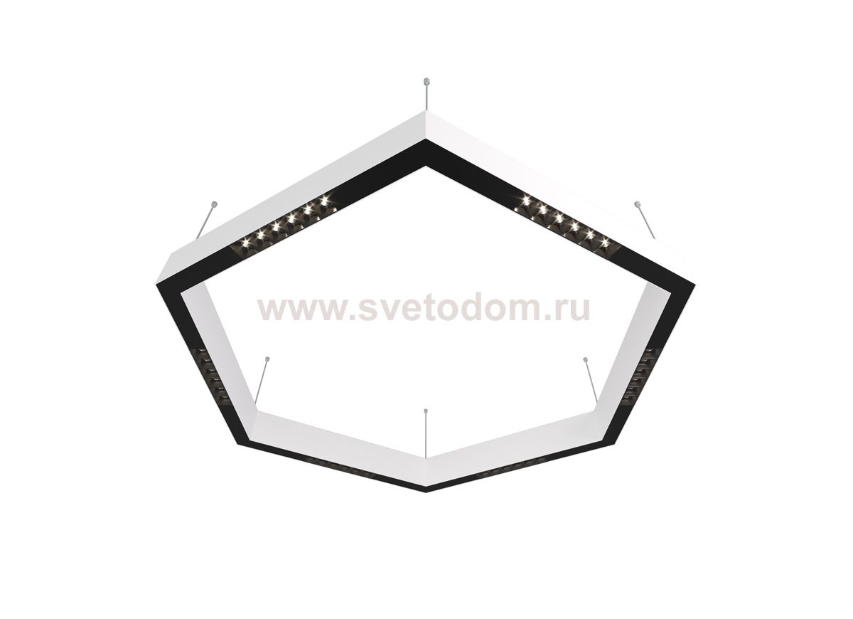 Donolux Led св-к накладной, 36W, 900х780мм, H71,5мм, 2200Lm, 34°, 3000К, IP20, корпус белый, черные модули, черный декор,  блок питания AC/DC 24V в комплекте
