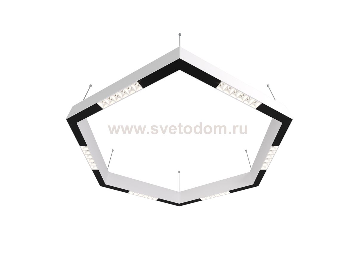 Donolux Led св-к накладной, 36W, 900х780мм, H71,5мм, 2200Lm, 34°, 3000К, IP20, корпус белый, белые модули, черный декор,  блок питания AC/DC 24V в комплекте