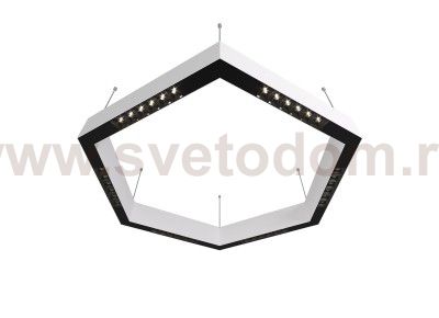 Donolux Led св-к накладной, 36W, 700х606мм, H71,5мм, 2330Lm, 48°, 3000К, IP20, корпус белый, черные модули, черный декор,  блок питания AC/DC 24V в комплекте