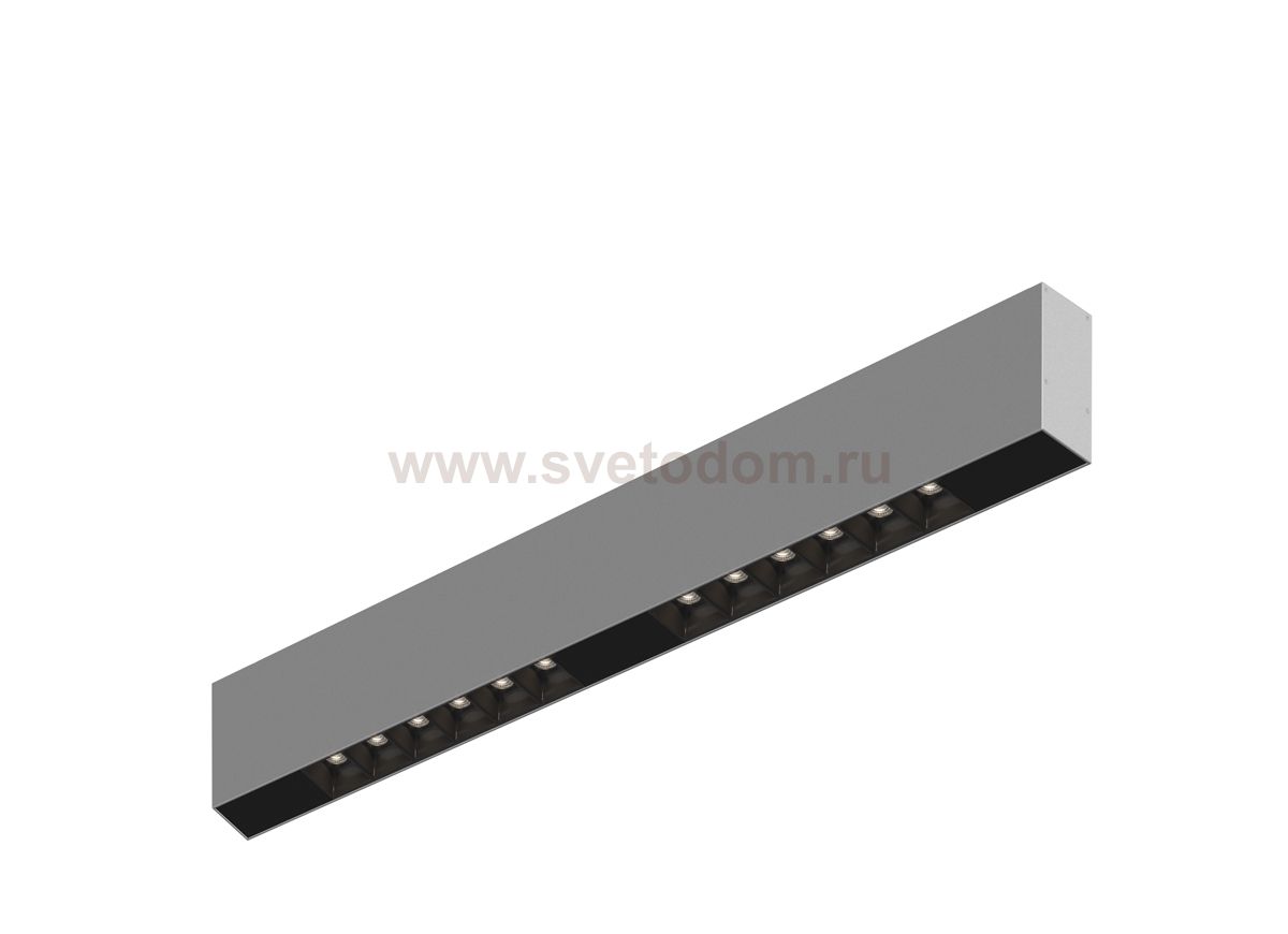 Donolux Led св-к накладной, 12W, 502х32мм, H71,5мм, 925Lm, 48°, 3000К, IP20, корпус алюминий, черные модули, черный декор, блок питания AC/DC 24V в комплекте