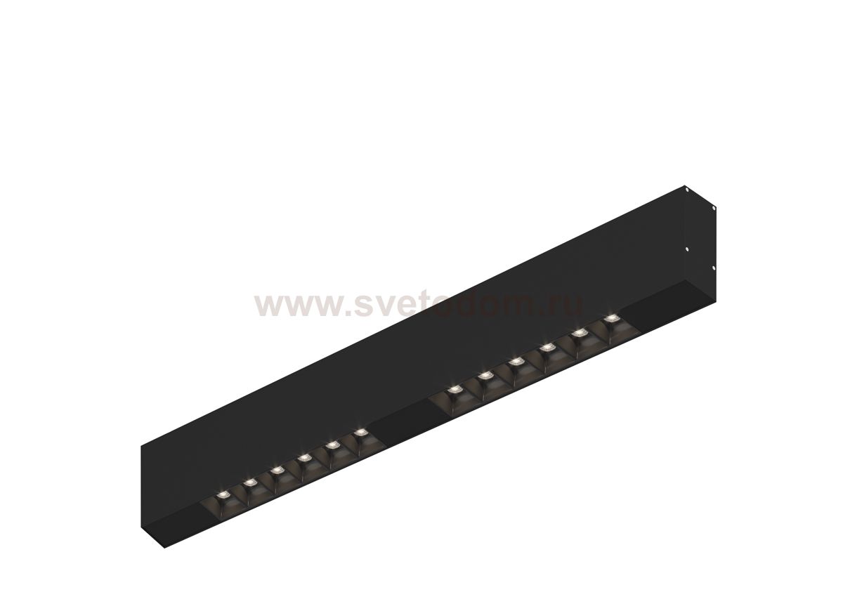 Donolux Led св-к накладной, 12W, 502х32мм, H71,5мм, 975Lm, 34°, 3000К, IP20, корпус черный, черные модули, черный декор, блок питания AC/DC 24V в комплекте
