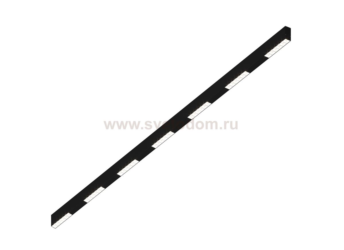 Donolux Led св-к накладной, 42W, 2002х32мм, H71,5мм, 3415Lm, 34°, 3000К, IP20, корпус черный, белые модули, черный декор, блок питания AC/DC 24V в комплекте