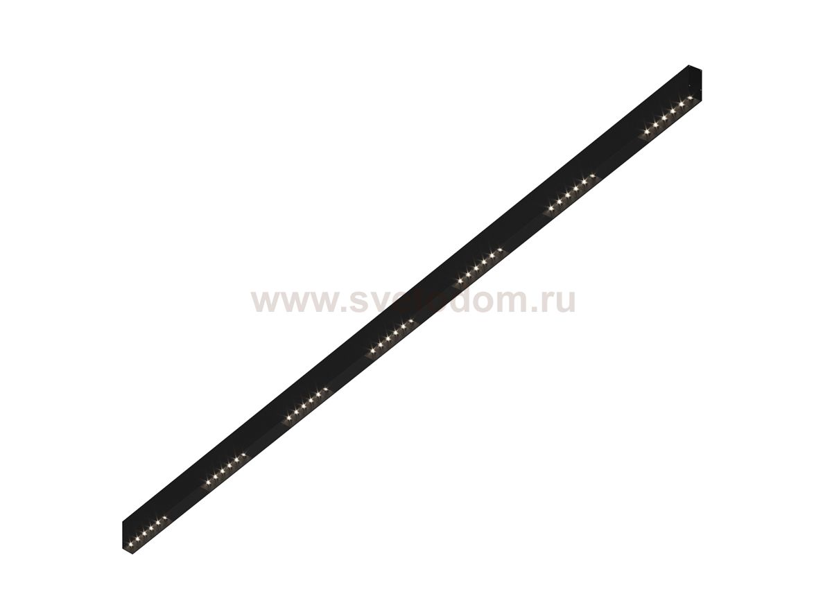 Donolux Led св-к накладной, 42W, 2002х32мм, H71,5мм, 3240Lm, 48°, 3000К, IP20, корпус черный, черные модули, черный декор, блок питания AC/DC 24V в комплекте