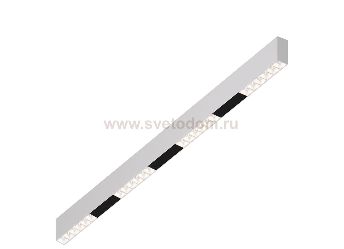 Donolux Led св-к накладной, 24W, 1002х32мм, H71,5мм, 1950Lm, 34°, 3000К, IP20, корпус белый, белые модули, черный декор, блок питания AC/DC 24V в комплекте