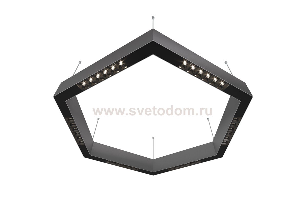 Donolux Led св-к подвесной, 36W, 700х606мм, H71,5мм, 2590Lm, 34°, 3000К, IP20, корпус алюминий, черные модули, черный декор,  блок питания AC/DC 24V в комплекте