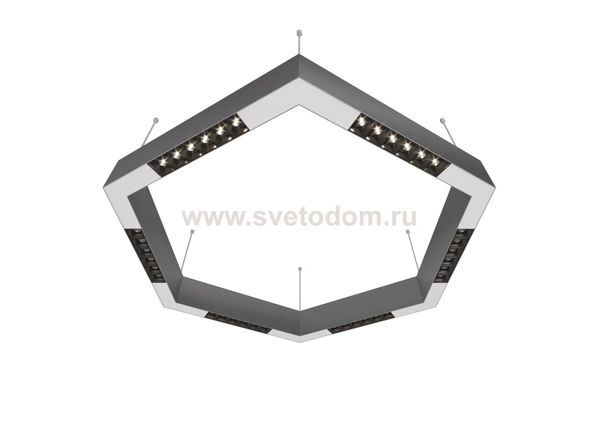 Donolux Led св-к подвесной, 36W, 700х606мм, H71,5мм, 2590Lm, 34°, 3000К, IP20, корпус алюминий, черные модули, белый декор,  блок питания AC/DC 24V в комплекте