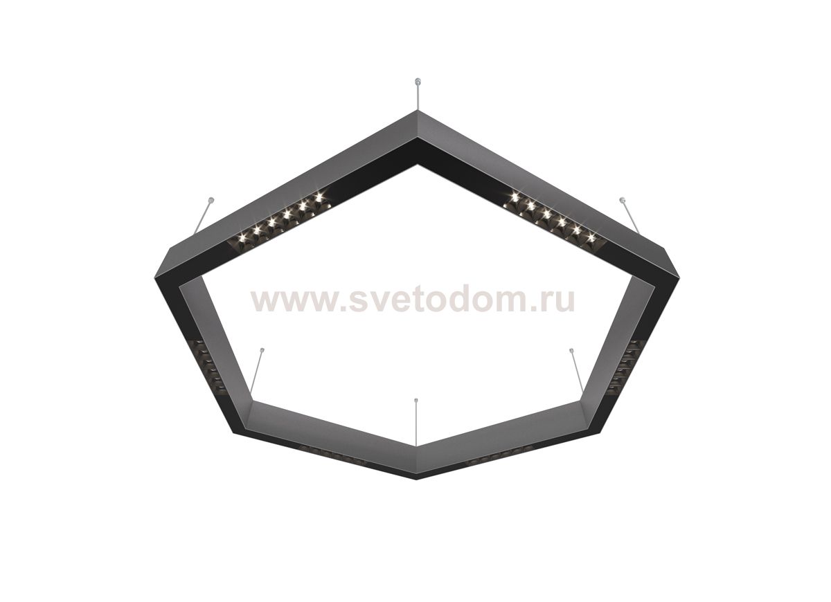 Donolux Led св-к подвесной, 36W, 900х780мм, H71,5мм, 2200Lm, 34°, 3000К, IP20, корпус алюминий, черные модули, черный декор,  блок питания AC/DC 24V в комплекте