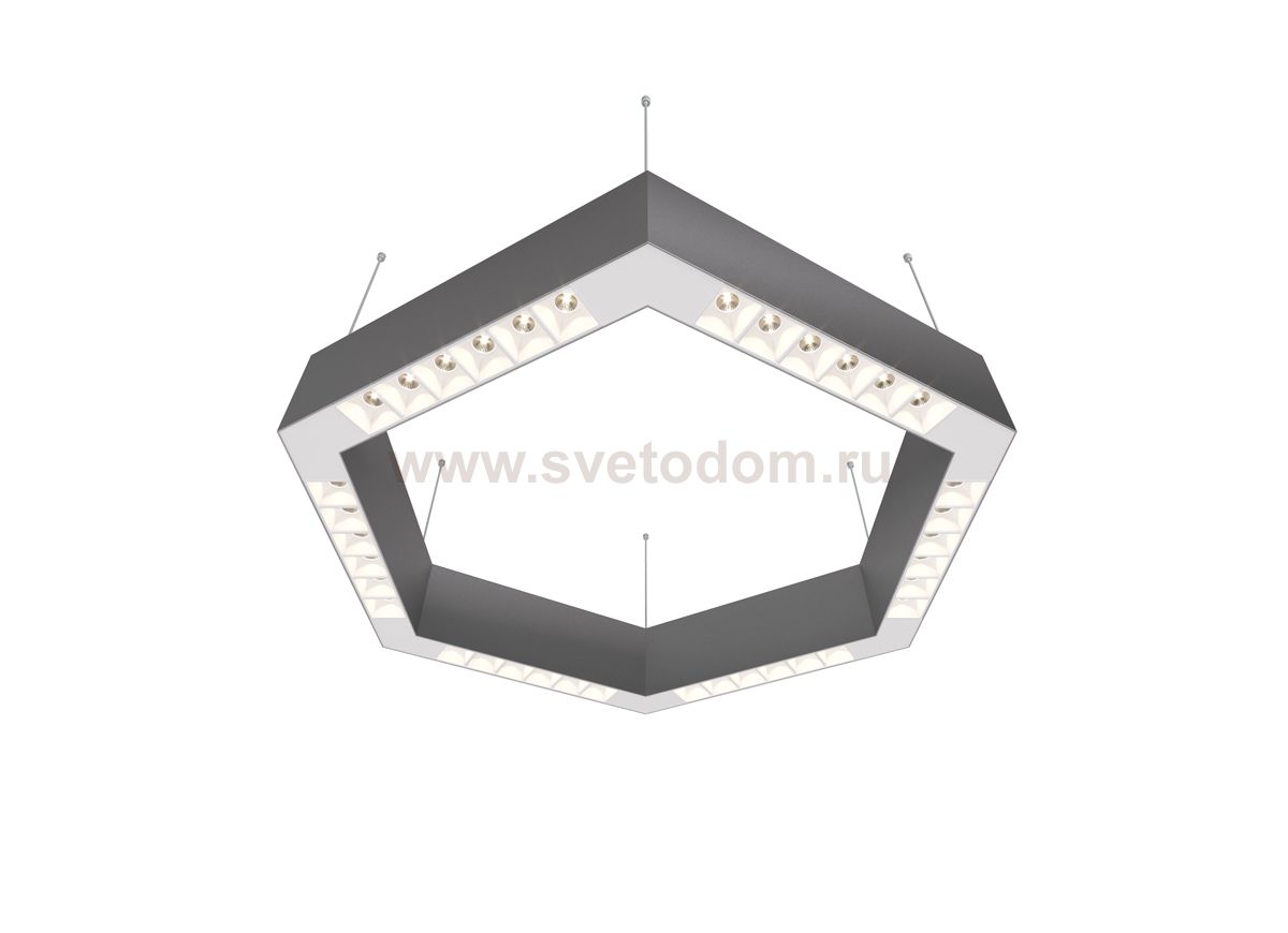Donolux Led св-к подвесной, 36W, 500х433мм, H71,5мм, 2560Lm, 48°, 3000К, IP20, корпус алюминий, белые модули, белый декор,  блок питания AC/DC 24V в комплекте
