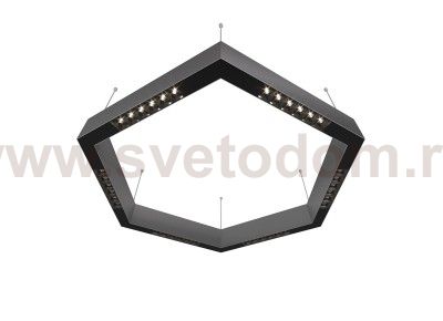 Donolux Led св-к подвесной, 36W, 700х606мм, H71,5мм, 2330Lm, 48°, 3000К, IP20, корпус алюминий, черные модули, черный декор,  блок питания AC/DC 24V в комплекте