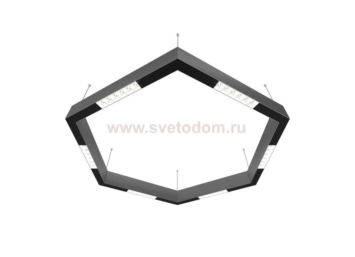 Donolux Led св-к подвесной, 36W, 900х780мм, H71,5мм, 2090Lm, 48°, 3000К, IP20, корпус алюминий, белые модули, черный декор,  блок питания AC/DC 24V в комплекте