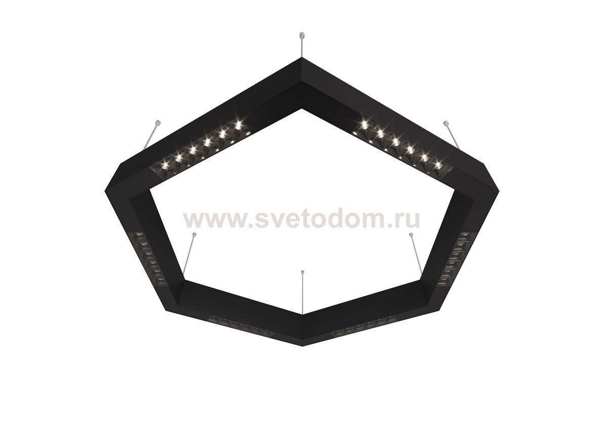 Donolux Led св-к подвесной, 36W, 700х606мм, H71,5мм, 2590Lm, 34°, 3000К, IP20, корпус черный, черные модули, черный декор,  блок питания AC/DC 24V в комплекте