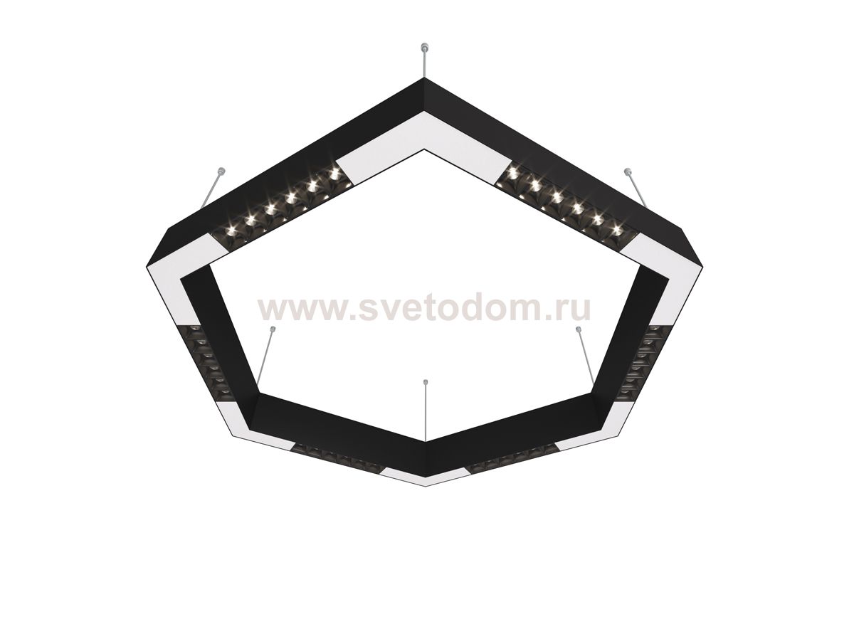 Donolux Led св-к подвесной, 36W, 700х606мм, H71,5мм, 2590Lm, 34°, 3000К, IP20, корпус черный, черные модули, белый декор,  блок питания AC/DC 24V в комплекте