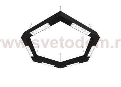 Donolux Led св-к подвесной, 36W, 700х606мм, H71,5мм, 2590Lm, 34°, 3000К, IP20, корпус черный, белые модули, черный декор,  блок питания AC/DC 24V в комплекте